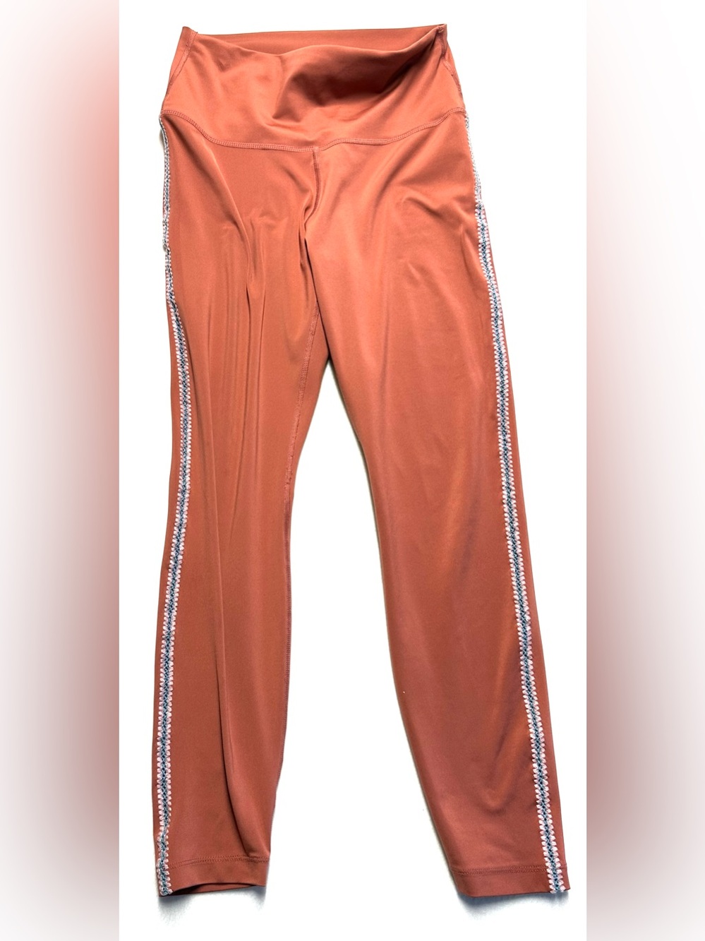 Nike Yoga Dri-FIT Crochet Trim 7/8 Leggings Canyon Rust High Rise M